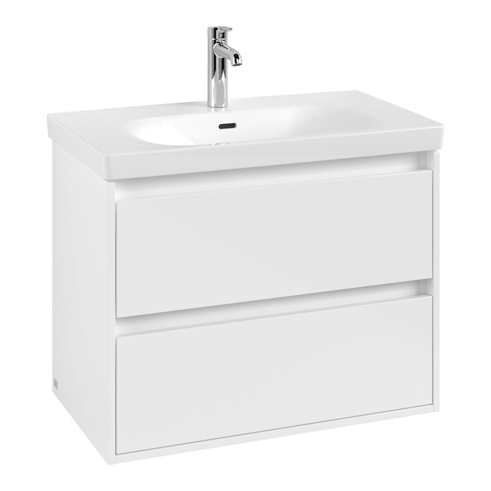 Cutout image of Villeroy & Boch Skyla Brilliant White 800mm Two-Drawer Vanity Unit